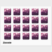 Stijlvolle glamour roze glitter Sparkles - Dank u Vierkante Sticker (Vel)