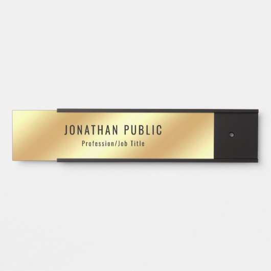 Stijlvolle Glamoureuze Faux Gold Moderne Sjabloon Deurbordje (Voorkant)