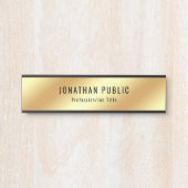Stijlvolle Glamoureuze Faux Gold Moderne Sjabloon Deurbordje (Voorkant)