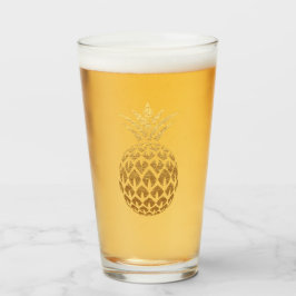 Stijlvolle Glitter Gouden Ananas Glas
