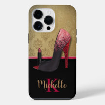 Stijlvolle Glitter Hiel, Lipstick & Monogram