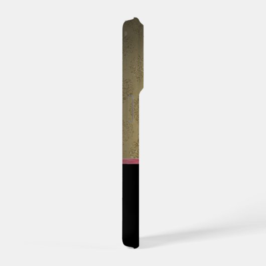 Stijlvolle Glitter Hiel, Lipstick & Monogram iPhone Hoesje (Rechterkant)