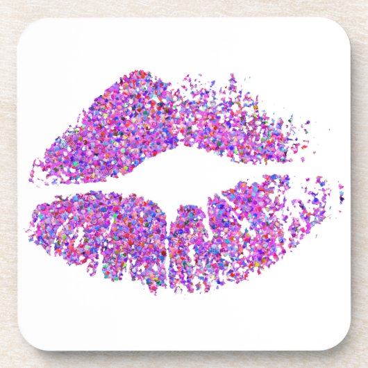 Stijlvolle glitter Lips #11 Drankjes Onderzetter (Voorkant)