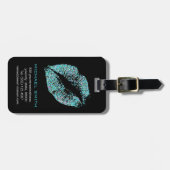 Stijlvolle glitter Lips #29 Bagagelabel (Voorkant horizontaal)