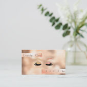 Stijlvolle Glittery Faux Lashes Bokeh Loyalty Kaar (Staand voorkant)