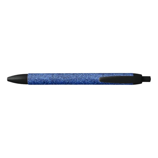 Stijlvolle Glitzy Blue Sequin Sparkles Zwarte Inkt Pen (Achterkant)