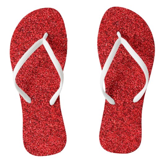 Stijlvolle Glitzy Red Sequin Sparkles Teenslippers (Voetbed)