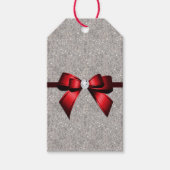 Stijlvolle Glitzy Sequins Bow & Lint Cadeaulabel (Voorkant)