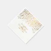Stijlvolle Gold Confetti Stippen op wit Servetten (Hoek)