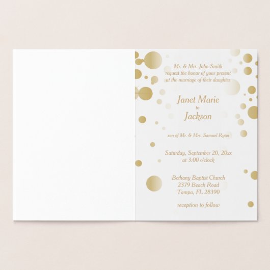 Stijlvolle Gold Confetti Stippen | Witte achtergro Folie Kaarten (Binnen)