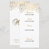 Stijlvolle Gold Confetti Stippen | Witte achtergro Menu (Voorkant / Achterkant)
