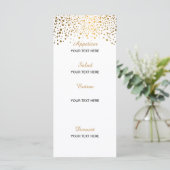 Stijlvolle Gold Confetti Stippen | Witte achtergro Menu (Staand voorkant)