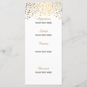 Stijlvolle Gold Confetti Stippen   Witte achtergro Menu