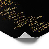 Stijlvolle Gold Confetti Stippen | Zwart - menu Ba Poster (Hoek)