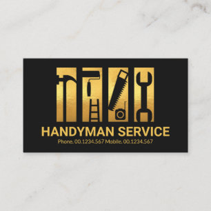Stijlvolle Gold Handyman Tools Stripe Remodeling Visitekaartje