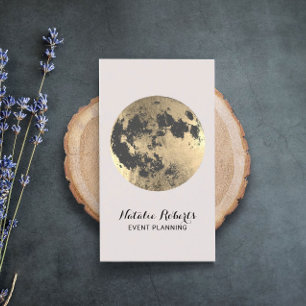 Stijlvolle Gold Moon Modern Event Planning Visitekaartje