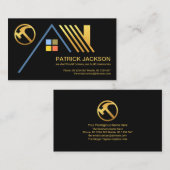 Stijlvolle Gold Rooftop Design Construction Roofer Visitekaartje (Voorkant / Achterkant)