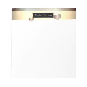 Stijlvolle Gold Stripes Lijst Harten Notitieblok