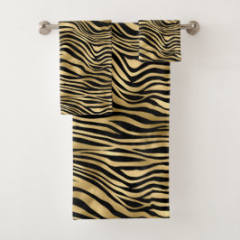 Stijlvolle Gold Zebra-afdrukken Bad Handdoek