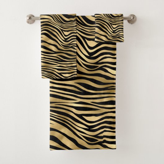Stijlvolle Gold Zebra-afdrukken  Bad Handdoek (Insitu)
