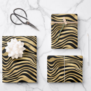 Stijlvolle Gold Zebra-afdrukken  Inpakpapier Vel