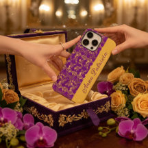 Stijlvolle Golden Damask werveling bloemen op paar