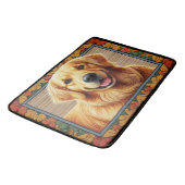 Stijlvolle Golden Retriever Dog Kleurrijk Lijst Badmat (Gekanteld)