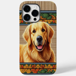 Stijlvolle Golden Retriever Dog Kleurrijk Lijst Case-Mate iPhone 14 Pro Max Hoesje