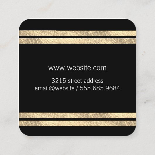 Stijlvolle gouden accenten vierkante visitekaartje (Achterkant)