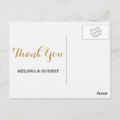 Stijlvolle gouden Confetti bruiloft Dank u Briefkaart (Achterkant)