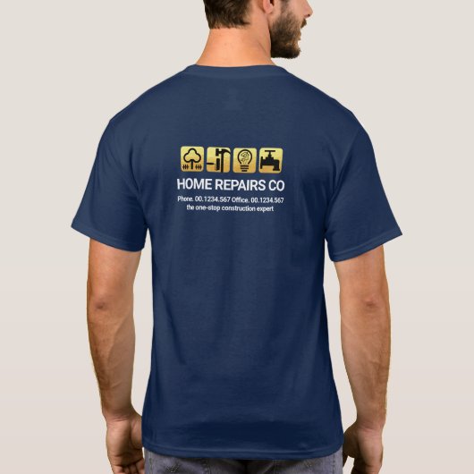 Stijlvolle gouden constructie Handyman Tools T-shirt (Achterkant)