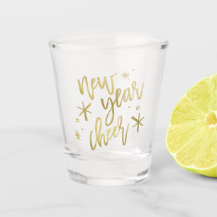 Stijlvolle gouden folie nieuwjaar juichen shot glas