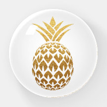 Stijlvolle gouden glinsterende ananas wit