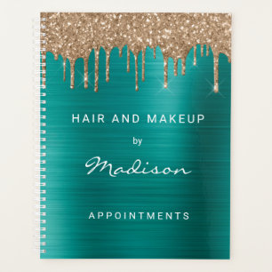 Stijlvolle Gouden Glitter Drup Groene Afspraken Planner