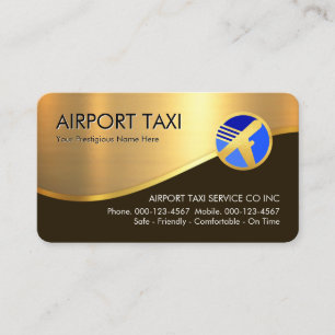 Stijlvolle Gouden Golf Vliegtuig Luchthaven Taxi Visitekaartje
