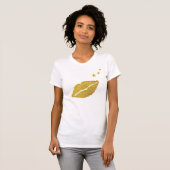 Stijlvolle gouden lippen en sterren t-shirt (Voorkant volledig)