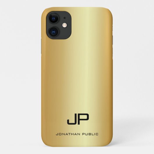 Stijlvolle Gouden Moderne Monogrammed Naam Sjabloo Case-Mate iPhone Case (Achterkant)