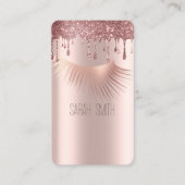 Stijlvolle gouden Roos glitter druppels wimpers Visitekaartje (Voorkant)