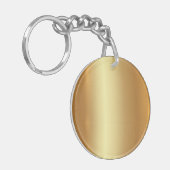 Stijlvolle Gouden Sjabloon Cirkel Dubbelzijdig Bla Sleutelhanger (Voorkant Links)
