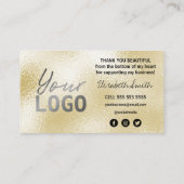 Stijlvolle goudinkt en glitter Dank u Visitekaartje (Achterkant)