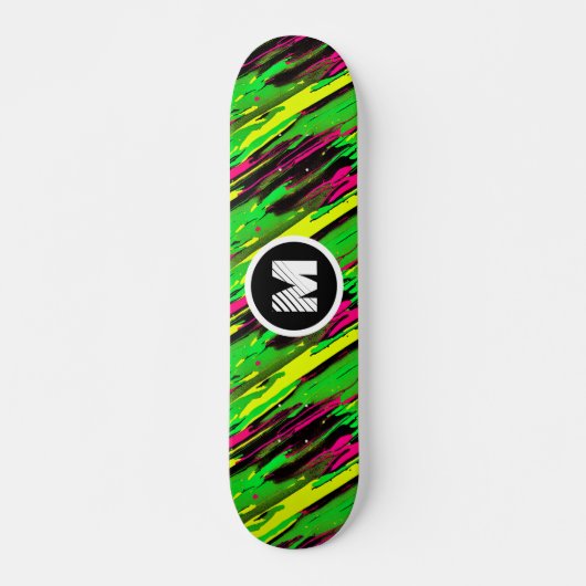Stijlvolle Graffiti Paint Splash Aangepaste Monogr Skateboard (Voorkant)