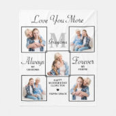 Stijlvolle GRANDMA Persoonlijk 5 Foto Collage Flee Fleece Deken (Voorkant)