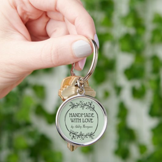 Stijlvolle Greenery Wreath Handmade with Love Sleutelhanger (Hand)