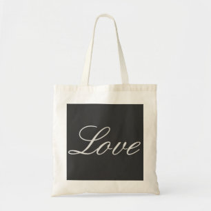 Stijlvolle grijze achtergrond Liefde Huwelijk Tote Bag