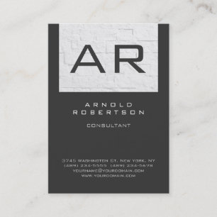 Stijlvolle Grijze Muur Brick Monogram Visitekaartj Visitekaartje
