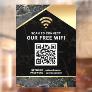 Stijlvolle grijze QR-code wifi-netwerkwachtwoord Raamsticker