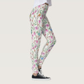 Stijlvolle Grillen Vogels en Bloemen Leggings (Rechts)