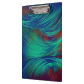 Stijlvolle Groen Blauw Abstract Veren Klembord (Links)