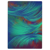 Stijlvolle Groen Blauw Abstract Veren Klembord (Achterkant)