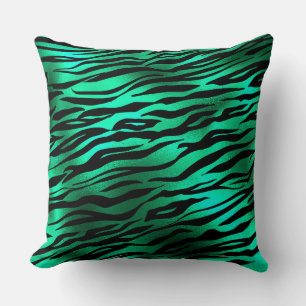 Stijlvolle Groen en Zwart Wild Tiger Stripes Safar Kussen